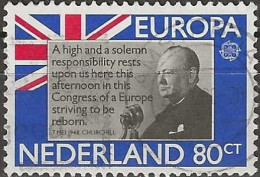 NETHERLANDS 1980 Europa - 80c. Sir Winston Churchill FU - Gebraucht