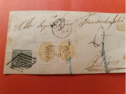 Italie -Taxe N°1  10c En Paire (pli) Sur Devant De Lettre En 1866 - Rare Sur Document- J 426 - Postage Due