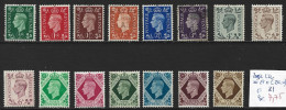 GRANDE-BRETAGNE 209 à 222 * ( 210-13-15-17-18 & 22 : ** & 212-214 Oblitérés ) Côte 31 € - Unused Stamps