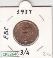 CRE2646 MONEDA ESPAÑA II REPUBLICA 50 CENTIMOS 1937 EBC  - Autres & Non Classés