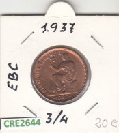 CRE2644 MONEDA ESPAÑA II REPUBLICA 50 CENTIMOS 1937 EBC  - Altri & Non Classificati