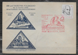 POLOGNE  Lettre 1961 Bobrowniki  Lipno 100 Ans De  Poste Medecin Sniadecki - Briefe U. Dokumente