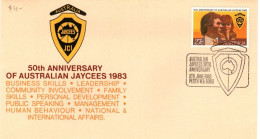 Australia PM 1045 1983 Australian Jaycees 50th Anniversary, FDI Souvenir Cover - Lettres & Documents