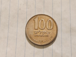 Israel-Coins-SHEKEL(1985-1981)-100 SHEQELIM-Hapanka 37-(HANUKKAH)-(1985)-(45)-תשמ"ה-NIKEL-good - Israel