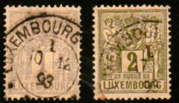 Luxembourg , Luxemburg 1882 , MI 45 + 46,  ALLEGORIE, OBLITERE, GESTEMPELT - 1882 Allegory
