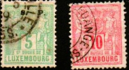 Luxembourg , Luxemburg 1882 , MI 48 + 49,  ALLEGORIE, OBLITERE, GESTEMPELT - 1882 Allegorie