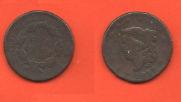 America One Cent 1818 USA 1 Centesimo Matron Head Copper Coin ∇ 6 - 1816-1839: Coronet Head (Tête Couronnée)