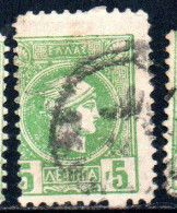 GREECE GRECIA ELLAS 1889 1891 1895 HERMES MERCURIO LEPTA 5L USATO USED OBLITERE' - Used Stamps