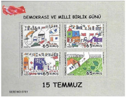 Turkey, Türkei - 2017 - Democracy And National Solidarity Day - 1.Mini S/Sheet & With Serial Numbers (perf.) ** MNH - Ungebraucht