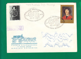 1973 Nicolaus Copernicus - Stagecoach Mail_ZIE_25_PIOTRKOW TRYBUNALSKI - Briefe U. Dokumente