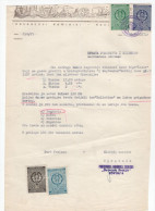 1957. YUGOSLAVIA,CROATIA,ROVINJ,DEVESCOVI REMIGIO LETTERHEAD,DEATH TO FASCISM,FREEDOM TO PEOPLE,2 STATE REVENUE STAMPS - Brieven En Documenten