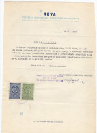 1958. YUGOSLAVIA,CROATIA,ZAGREB,NEVA COSMETICS LETTERHEAD,DEATH TO FASCISM,FREEDOM TO PEOPLE,2 REVENUE STAMPS - Lettres & Documents