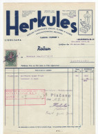 1946. YUGOSLAVIA,SLOVENIA,LJUBLJANA,HERKULES LOCKS MANUFACTURER,LETTERHEAD,INVOICE,1 OVERPRINTED REVENUE STAMP - Lettres & Documents