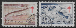 Finlandia Finland Suomi 1955 Fish Tuberculosis 2val Mi N.444-445 US - Used Stamps