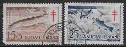 Finlandia Finland Suomi 1955 Fish Tuberculosis 2val Mi N.444-445 US - Usati