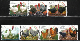 Hungary 2022-2023 Indigenous Hungarian Poultry Breeds Complete Series I & II Stamps 7v MNH - Neufs