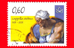 VATICANO - Usato - 2008 - Cappella Sistina - Sibilla Cumana - 0,60 - Used Stamps