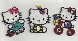 Lot De Trois Appliques En Tissu Thermocollant Hello Kitty - Frais Du Site Déduits - Laces & Cloth