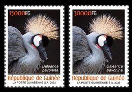GUINEA 2023 SET 2V - BIRDS OISEAUX - BLACK CROWN CRANE CRANES - MNH - Cranes And Other Gruiformes