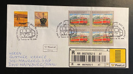 Österreich 2005 Eisenbahn Mi. 2547 Viererblock + Mi. 2438, 2439 Auf R-Brief, FDC Sonderstempel BLUDENZ Gestempelt/o - Lettres & Documents