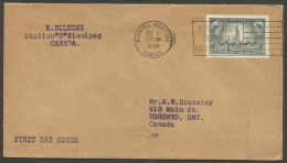 1948 Bileski Stamp Dealer FDC First Day Cover 4c Responsible Govt #277 Slogan Winnipeg Manitoba - Postgeschiedenis