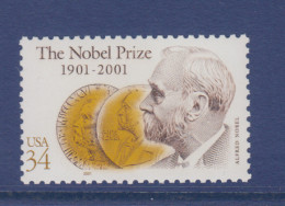 USA 2001 - The Nobel Prize 1901-2001 - Unused Stamps