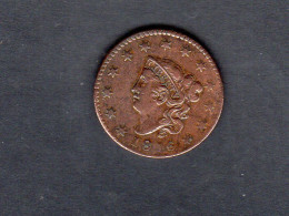 USA - Pièce 1 Cent "Coronet / Matron" Type 1  1816 TTB/VF  KM.045.1 - 1816-1839: Coronet Head