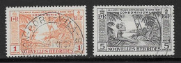 Nlle Hébrides 1957 Y&T 183, 185; Vc 33 EUR (SN 2104) - Oblitérés