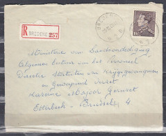 Aangetekende Brief Van Bredene B2B Naar Etterbeek - 1936-1951 Poortman