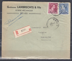 Aangetekende Brief Van Reves Naar Gosselies - 1936-1951 Poortman