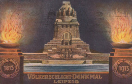 Privatpostkarte MiNr. PP 27 C 179 02, VÖLKERSCHLACHTDENKMAL, Gestempelt SST 18.10.1913, 5 Pf. Germania Grün - Autres & Non Classés