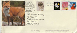 2024. Winter Woodland Animals, Letter From Michigan, To Andorra (Principality) With Arrival Postmark - Cartas & Documentos