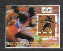 Olympische Spelen 2012 , Liberia - Blok Postfris - Zomer 2012: Londen