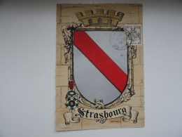CARTE MAXIMUM CARD ARMOIRIE DE STRASBOURG CACHET ORDINAIRE FRANCE - Autres & Non Classés