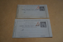 2 Carte Pneumatique + Surcharge,Taxe Réduite,très Bel état De Collection - 1859-1959 Mint/hinged