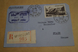 Bel Envoi Recommandé N° 985,Oblitération Spincourt Meuse,1950 - Brieven En Documenten