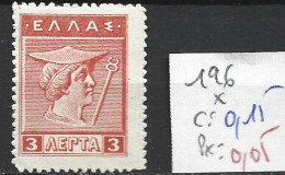 GRECE 196 * Côte 0.15 € - Neufs