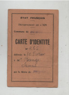 Carte D'identité Bange Peyrieu Avec Photo  Et Détails Au Verso - Sin Clasificación