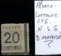 FRANCE - ALSACE-LORRAINE YT N° 6c Neuf Sans Gomme, Avec Burelage Renversé Et Très Décalé (voir Photo). Bas Prix. - Ongebruikt