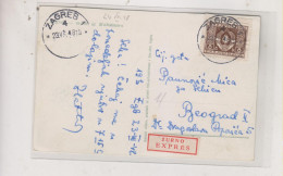 YUGOSLAVIA 1948 ZAGREB Nice Priority Postcard - Covers & Documents