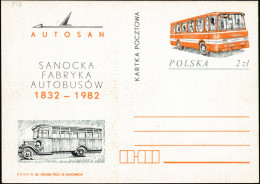 Pologne 1982. Entier Postal 150 Ans De Construction D'autobus - Busses