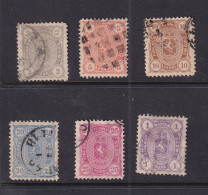 Finland 1881-3 Full Set Perf 12.5 Sc 25-30 Used CV $122 15860 - Used Stamps