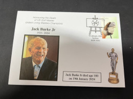 22-1-2024 (2 X 2) Death Of USA Golf Master - Jack Burke Jr Aged 100 (with Golf Stamp) - Golf