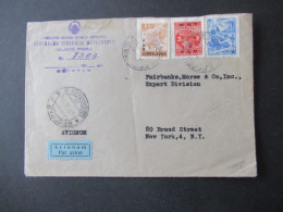 Jugoslawien 1950 Luftpost Geograd NY USA Marken Mit Aufdruck FNR / Generalna Direkcija Metalurgiji Vlade FNRJ - Briefe U. Dokumente