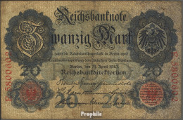 Deutsches Reich Rosenbg: 40b, 7stellige Kontrollnummer Gebraucht (III) 1910 20 Mark - 20 Mark