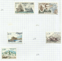 Monaco N°673, 674, 678, 680, 681 Cote 5.25€ - Used Stamps