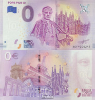 Vatikanstadt Souvenirschein Papst Pius XI. Bankfrisch 2019 0 Euro Papst Pius XI. - Vatikan