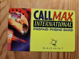 Prepaid Phonecard USA, Radiant, Call Max - Autres & Non Classés