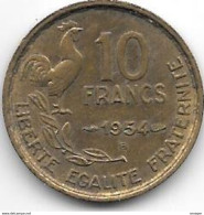 France 10 Francs 1954 B  Km 915.2  Xf+ - 10 Francs