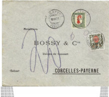 44 - 6 - Lettre  Envoyée De Payerne - Timbre Taxe - Cachets De Payerne Et Corcelles-Payerne 1927 - Postage Due